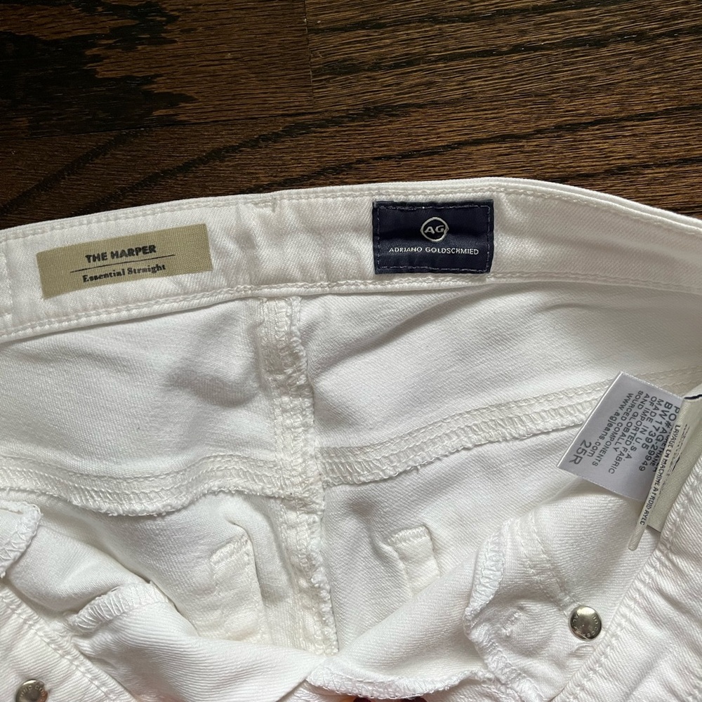 AG Adriano Goldschmied White Straight Leg Jeans - Picture 3 of 3